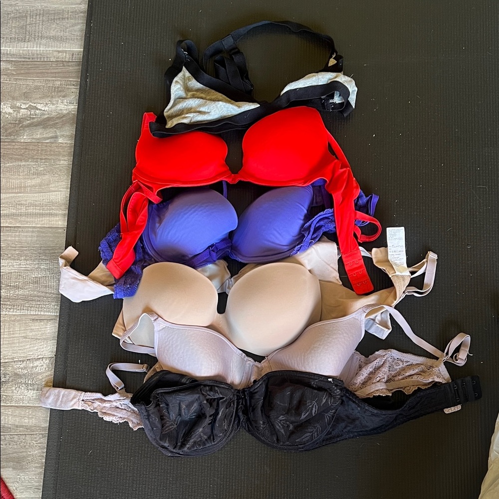 Victoria's Secret warners and others Purple, Cream, and Black red Bras